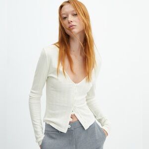 LIKE NEW Mango- Knit Button Top